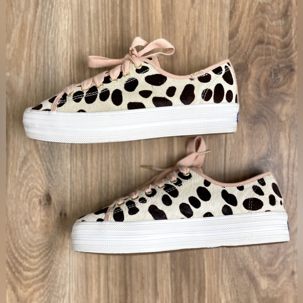 Kate Spade New York X Keds Print Calf Hair Double Decker Oversized Dot Size 8 - Picture 4 of 7